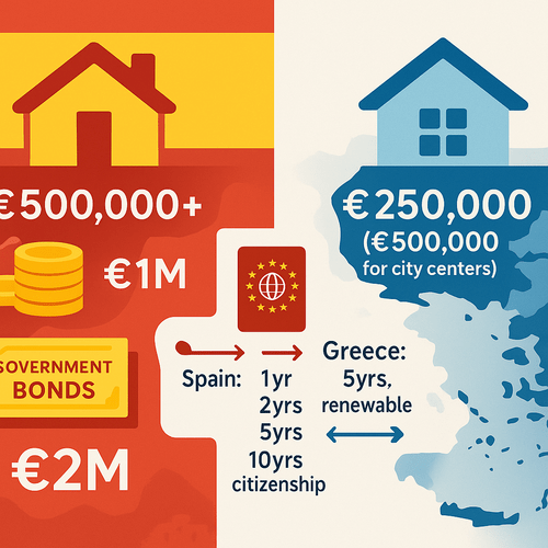 A Deep Dive into the Investment Requirements for Spain and Greece Golden&nbsp;Visas