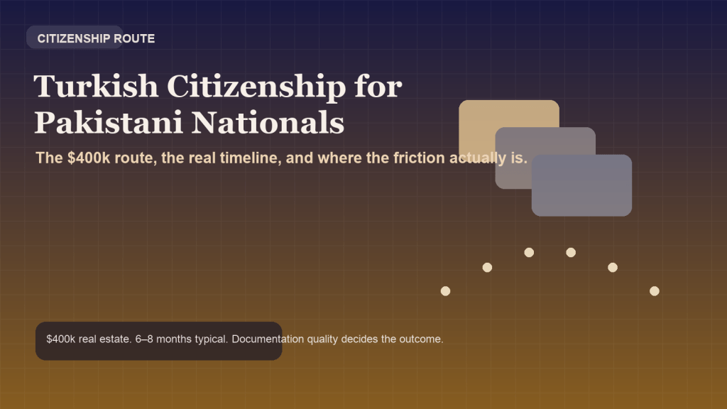 Turkish Citizenship for Pakistani Nationals: Investment Route and Timeline